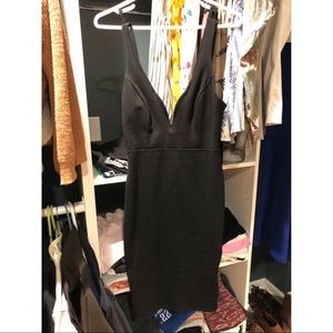 Lulus plunge fitted black dress